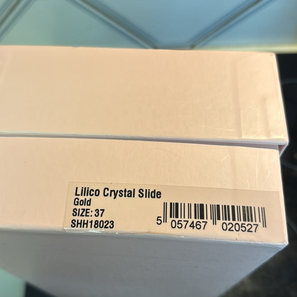 Sophia Webster Lilico Gold Crystal Slides Sandals-worn once size 7 original box - Picture 8 of 12